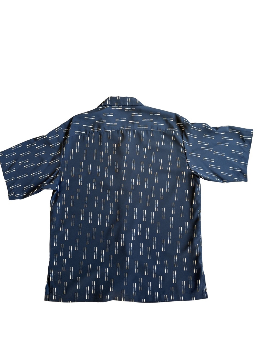 Black Short-Sleeve Camp Collar Button-Down Shirt - Picture 2 of 2